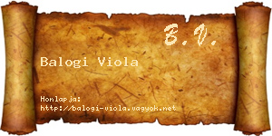 Balogi Viola névjegykártya